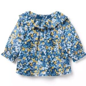 Janie and Jack Blue Floral Kids Blouse